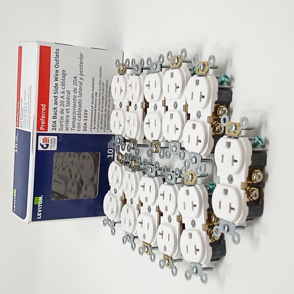 Leviton Back & Side Wire Outlets 20 A-125 V Set of 11 - Picture 8 of 8